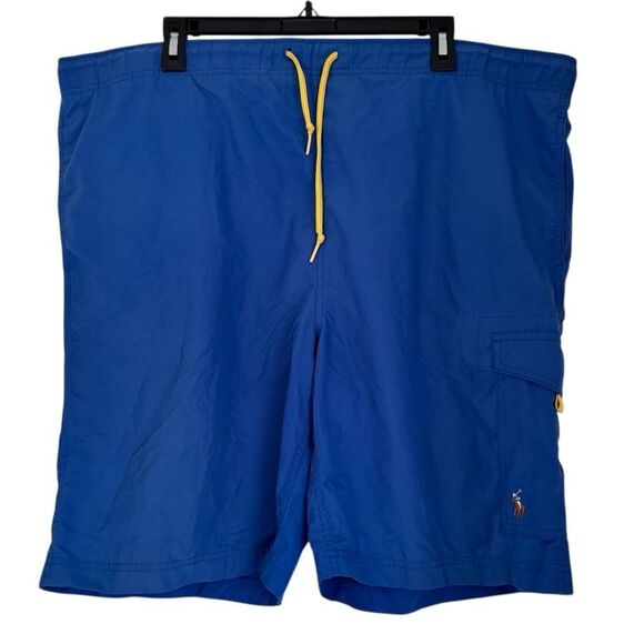 Polo Ralph Lauren Blue Cargo Drawstring Swim Trunks Size Large - Picture 1 of 8